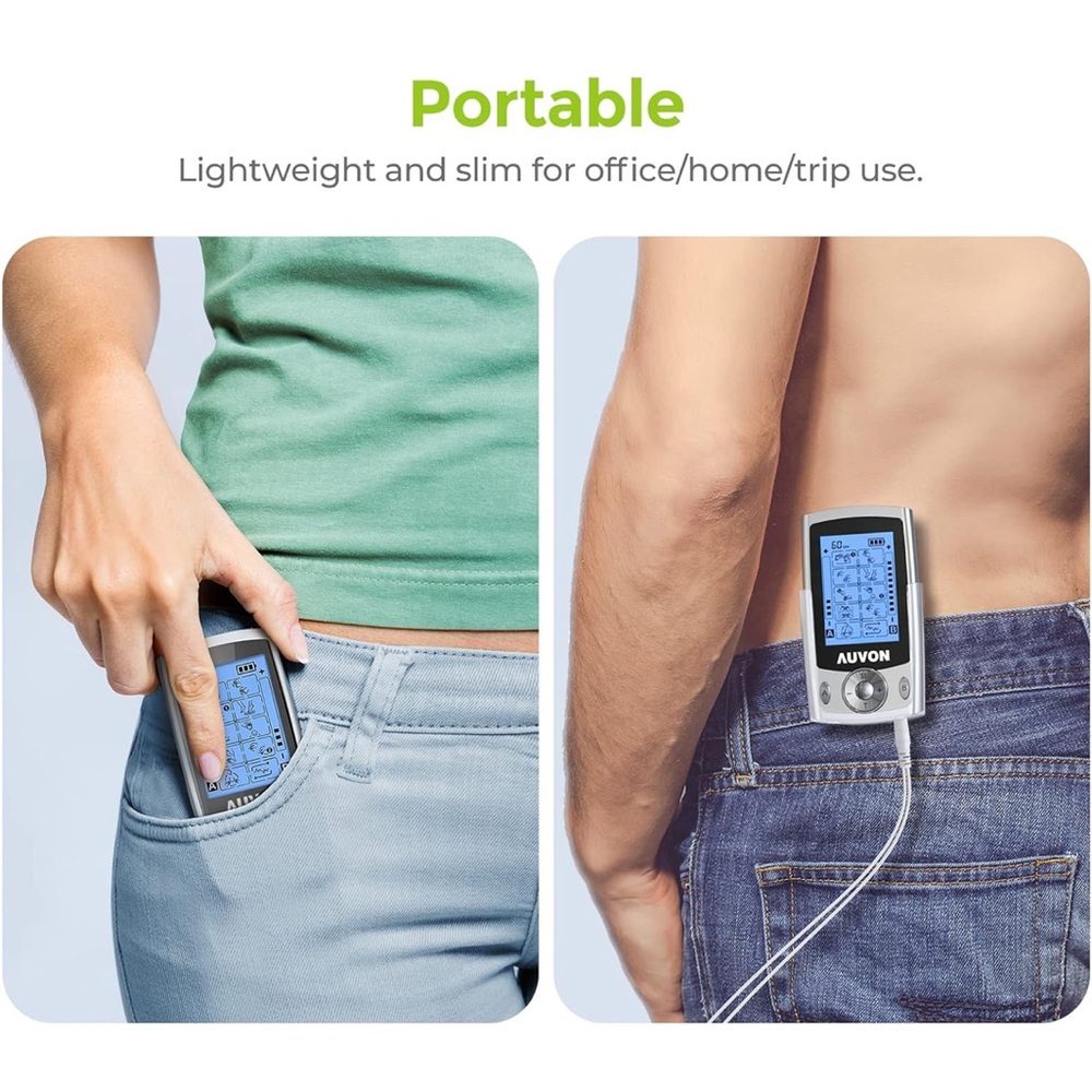 AUVON Dual Channel TENS Unit Muscle Stimulator (Family Pack) - Picture 4 of 10